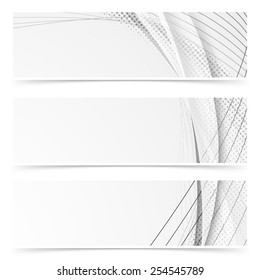Web abstract modern swoosh gray line banners. Vector illustration