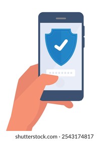 Web Access Security concept. Privacy, secure, safe sign. Smartphone data protection design. Vector illustration. stock illustration