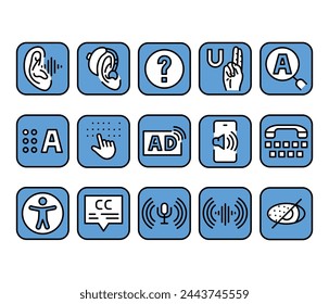 Icono de línea de color de accesibilidad Web. Vector elemento aislado. Trazo editable.