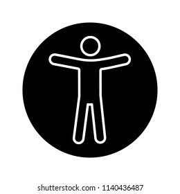 Web accessibility glyph icon. Universal access. Silhouette symbol. Negative space. Vector isolated illustration