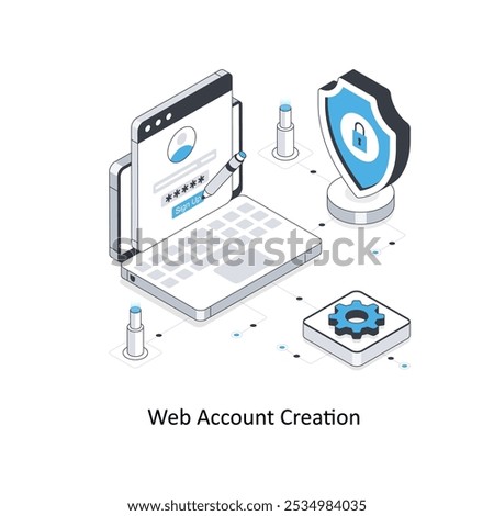 Web Account Creation isometric stock illustration. EPS File stock illustration
