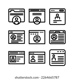 icono de cuenta web o logotipo símbolo de signo aislado ilustración vectorial - iconos vectoriales de estilo negro de alta calidad
