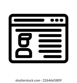 Web-Account-Symbol oder Logo einzeln auf Zeichensymbolen, Vektorgrafik - qualitativ hochwertige Vektorsymbole mit schwarzem Hintergrund
