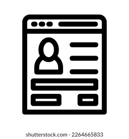 icono de cuenta web o logotipo símbolo de signo aislado ilustración vectorial - iconos vectoriales de estilo negro de alta calidad
