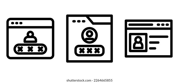 web account icon or logo isolated sign symbol vector illustration - high quality black style vector icons
