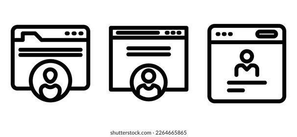 icono de cuenta web o logotipo símbolo de signo aislado ilustración vectorial - iconos vectoriales de estilo negro de alta calidad
