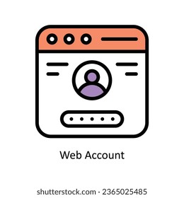 Web Account vector Fill outline icon illustration. EPS 10 File.