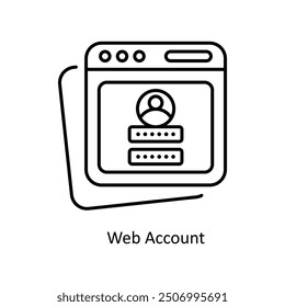 Web Account vector  outline Icon Design illustration. Smart Home and Technology Symbol on White background EPS 10 File 