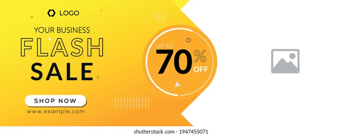 Web ad banner template, sale social media cover