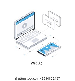 Web Ad isometric stock illustration. EPS File stock illustration