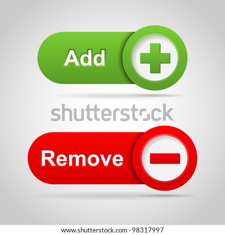 Web add and remove icon. Vector