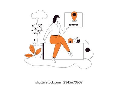 Web address, Business Flat Style Illustration 