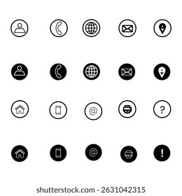 Web, Address, Home vector icon set. Icon set for computer and mobile