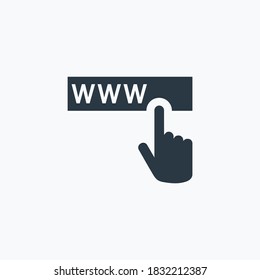 Web address icon isolated on clean background. Web address icon concept drawing icon in modern style. Vector illustration for your web mobile logo app UI design.