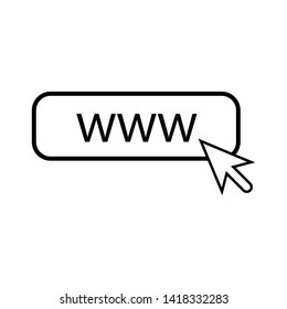 Web address icon. Logotype design element with site address.