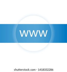 Web address icon. Logotype design element with site address.