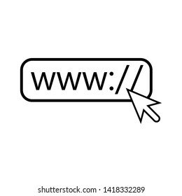 Web address icon. Logotype design element with site address.