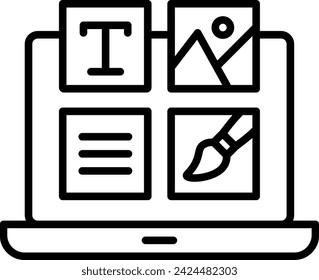 web admin or panel vector outline design, Web design and Development symbol, user interface or graphic sign, website builder stock illustration, CMS or back-end of Web concept