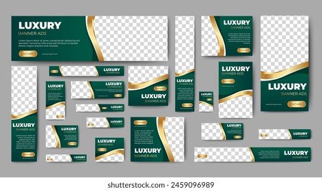 Web advertising banner template design. Modern web layout set with standard size. vector