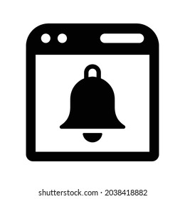 Web, alert, notify icon. Black vector graphics.