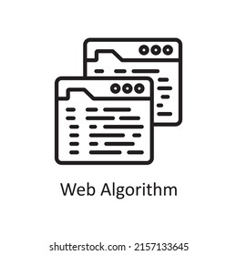 Web Algorithm Vector Outline Icon Design Illustration. Artificial Intelligence Symbol On White Background EPS 10 File