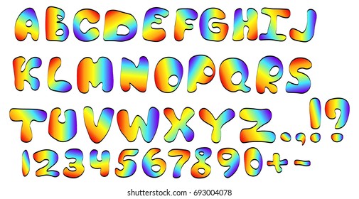 Web alphabet rainbow gay theme