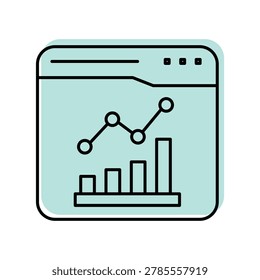 Web analysis color shadow thinline icon , vector, pixel perfect, illustrator file 