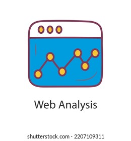 Web Analysis Filled Outline Icon Design illustration. Data Symbol on White background EPS 10 File