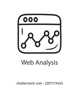 Web Analysis Filled Outline Icon Design illustration. Data Symbol on White background EPS 10 File