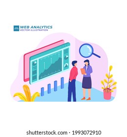 Web analysis flat Illustration marketing development internet digital