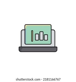 Diseño de estilo de esquema rellenado por iconos de análisis web. Ilustración vectorial de icono de análisis web. aislado de fondo blanco.