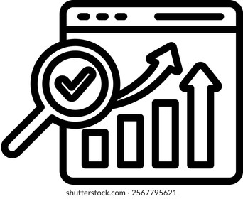 Web Analysis Vector Lineal Icon On White Background.