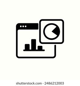 web analysisicon, isolated glyph icon theme seo