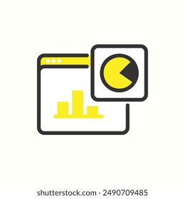web analysisicon, isolated glyph icon theme seo