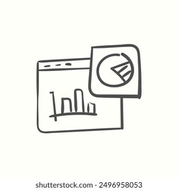 web analysisicon, isolated handdrawn icon theme seo