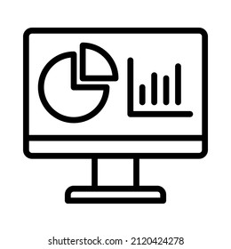 Web analyst icon. Concept of Digital Marketing. Outline style. Vector. Isolate on white background.
