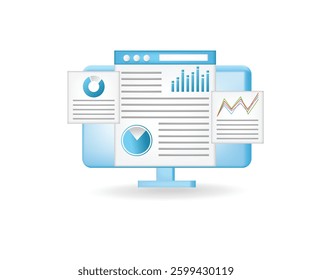 Web analytic SEO concept illustration