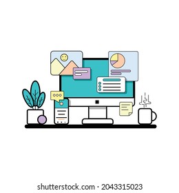 web analytic, seo optimization, marketing concept and render illustration EPS 10 editable
Size 3000 x 3000