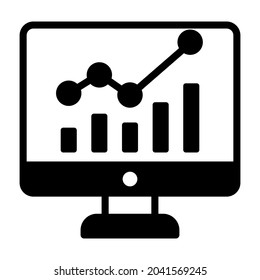 análisis web diseño de línea llena de negro, SEO y diseño web plano para conceptos móviles y aplicaciones web. Colección de logotipo y pictograma de infografía modernos.