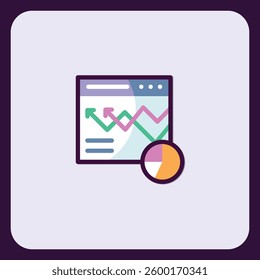 Web Analytics Dashboard Icon: Data Visualization and Growth Tracking