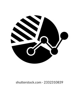 Icono negro plano de Web Analytics Isolación sobre vectores de fondo blanco Ilustración | Iconos de Seo