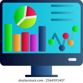 Web Analytics Flat Gradient Vector Icon Design