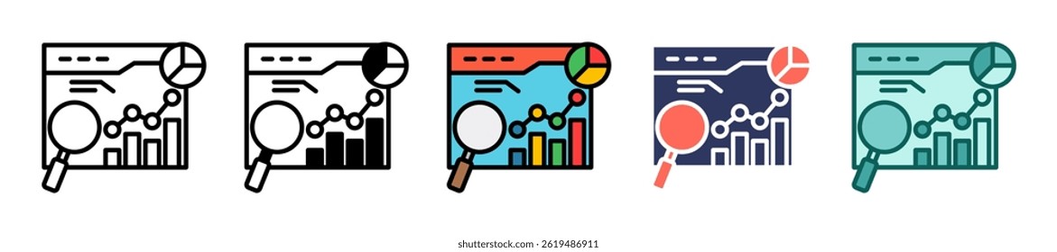 Web Analytics Icon multiple Vector Illustration