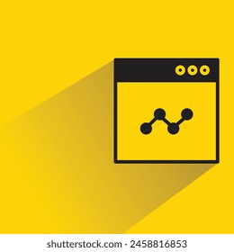 web analytics icon with shadow on yellow background