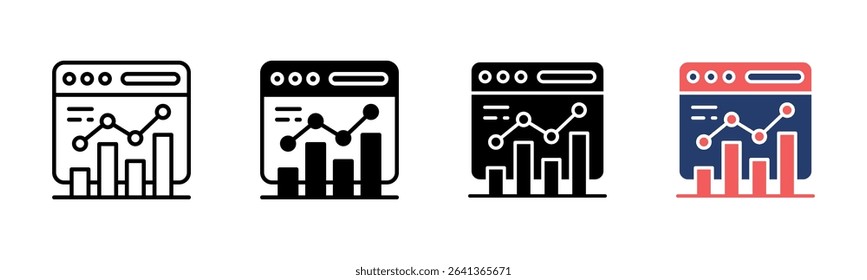 Web Analytics icon sheet multiple style collection