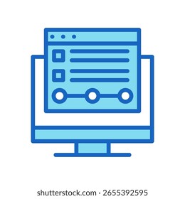 Web Analytics IconBlue Color Vector Illustration