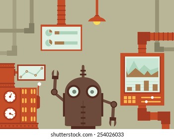 Web analytics information and development website statistic - vector illustration