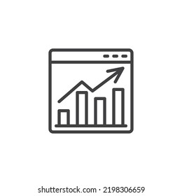 Web analytics line icon. linear style sign for mobile concept and web design. SEO analytics outline vector icon. Symbol, logo illustration. Vector graphics