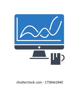 Web Analytics Related Vector Glyph Icon. Isolated on White Background. Vector Illustration.