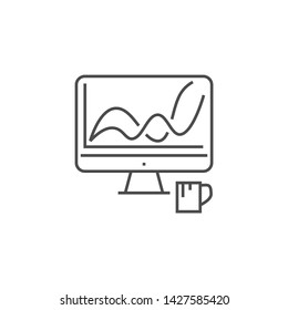 Web Analytics Related Vector Thin Line Icon. Isolated on White Background. Editable Stroke. Vector Illustration.